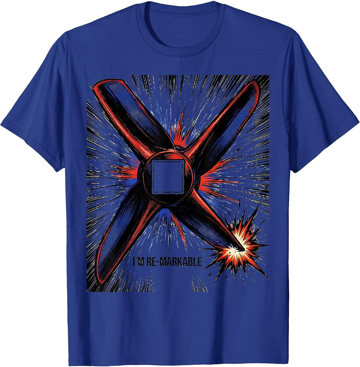 Men's I'm Re-markable Comic Book Science Teacher Chemistry Pun T-Shirt - Royal Blue