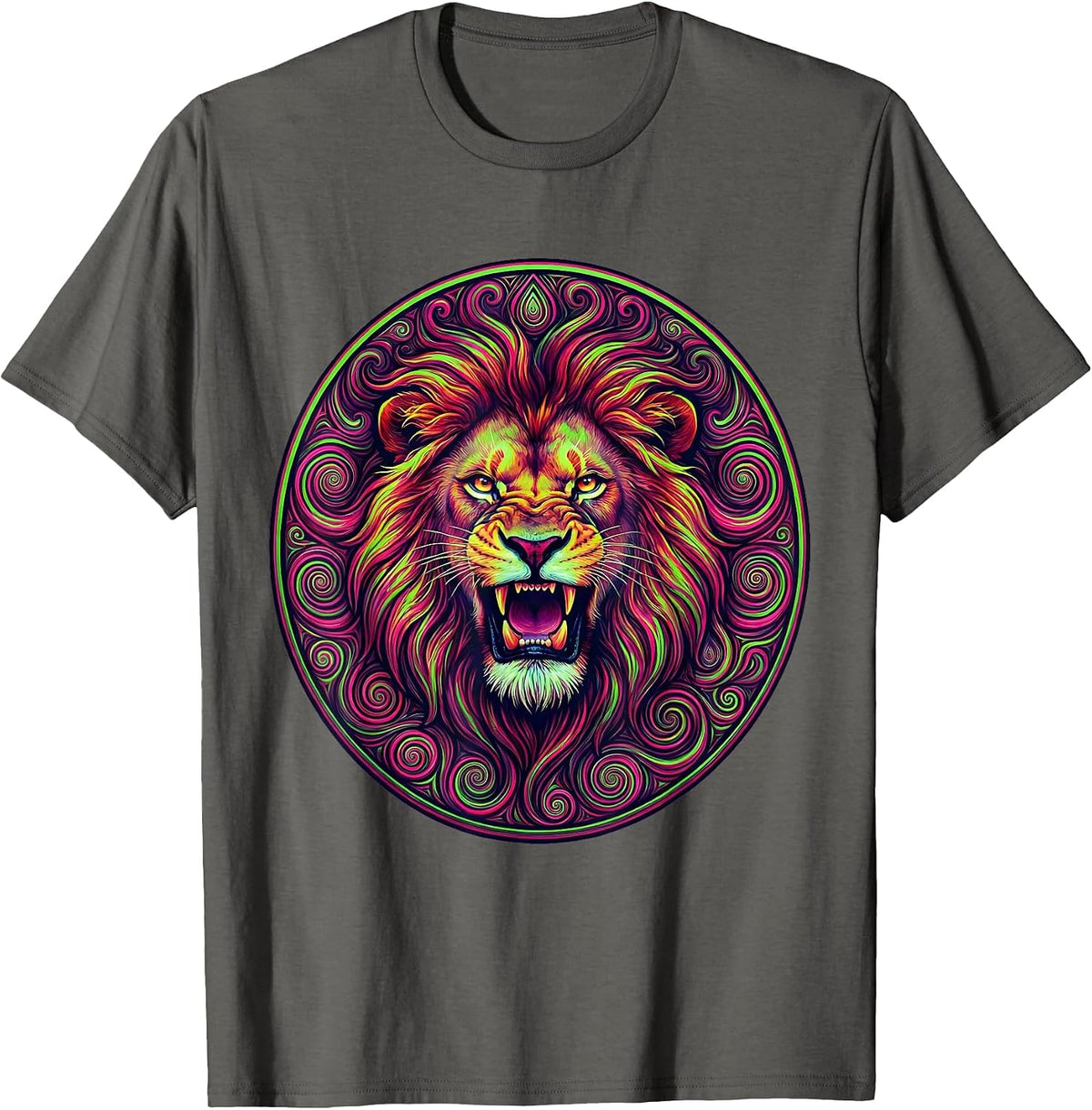 Roaring Lion Wild Mane Rock and Roll Graphic T-Shirt - Asphalt Grey