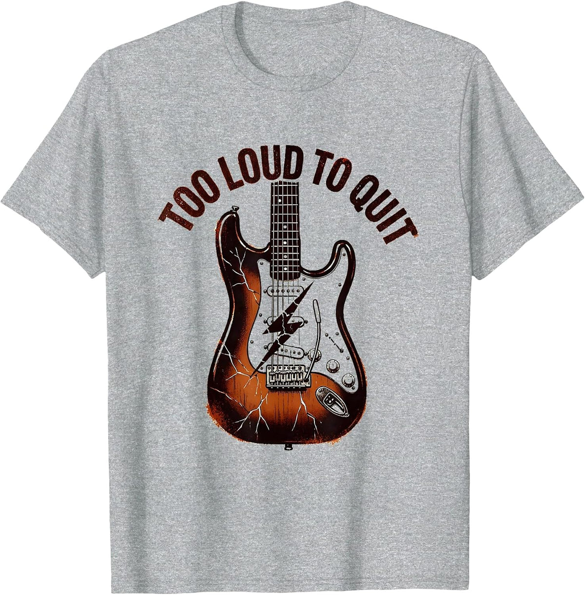 Men's Too Loud To Quit 80s Rock Band Graphic Design T-Shirt - Heather Grey