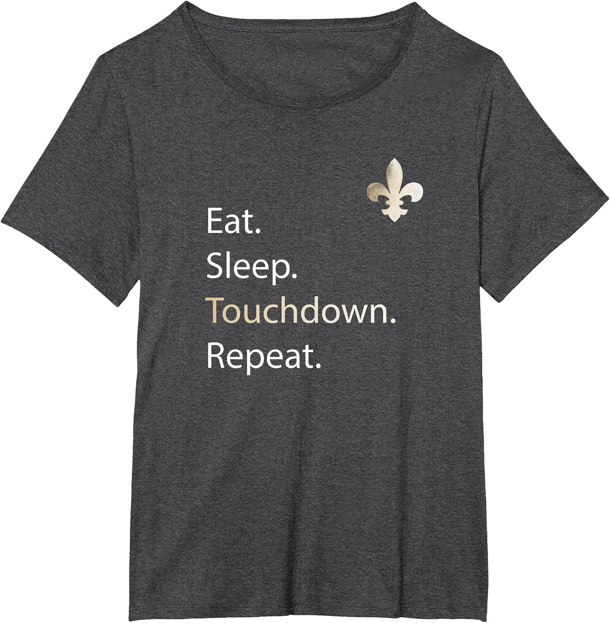 New Orleans Tees: Eat Sleep Repeat T-Shirt Merchandise T-Shirt - Dark Heather Grey