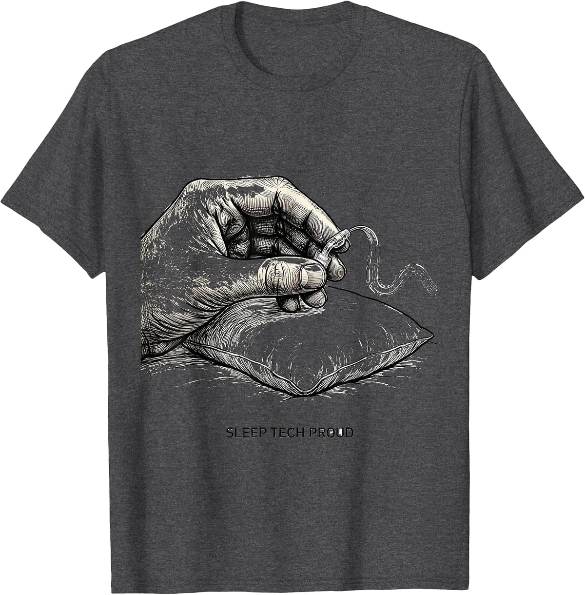 Men's Sleep Tech Proud Allied Health Tech Humor T-Shirt - Dark Heather Grey
