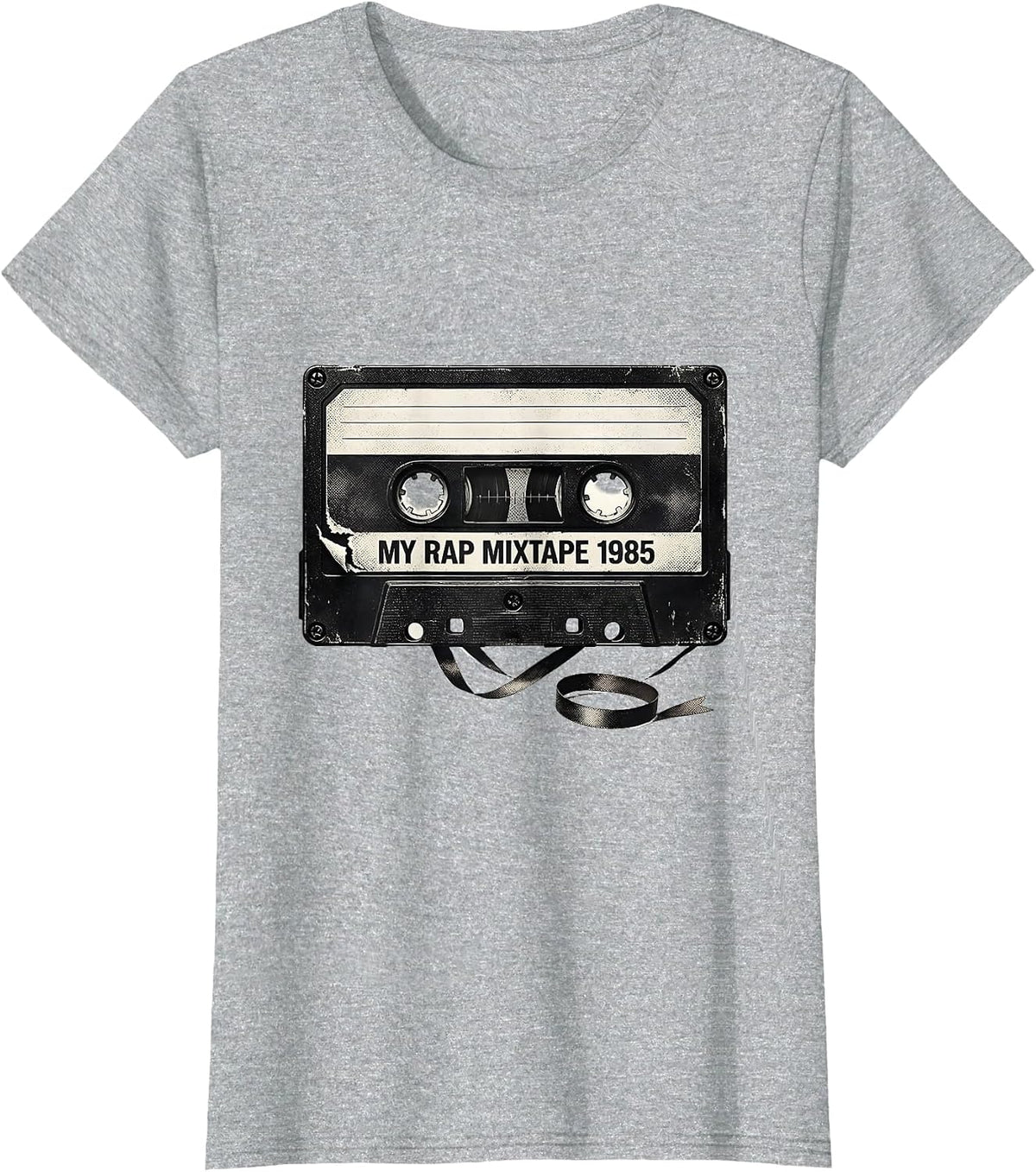 Women's My Rap Mixtape 1985 Retro Hip Hop Nostalgia 80s Mixtape T-Shirt - Heather Grey