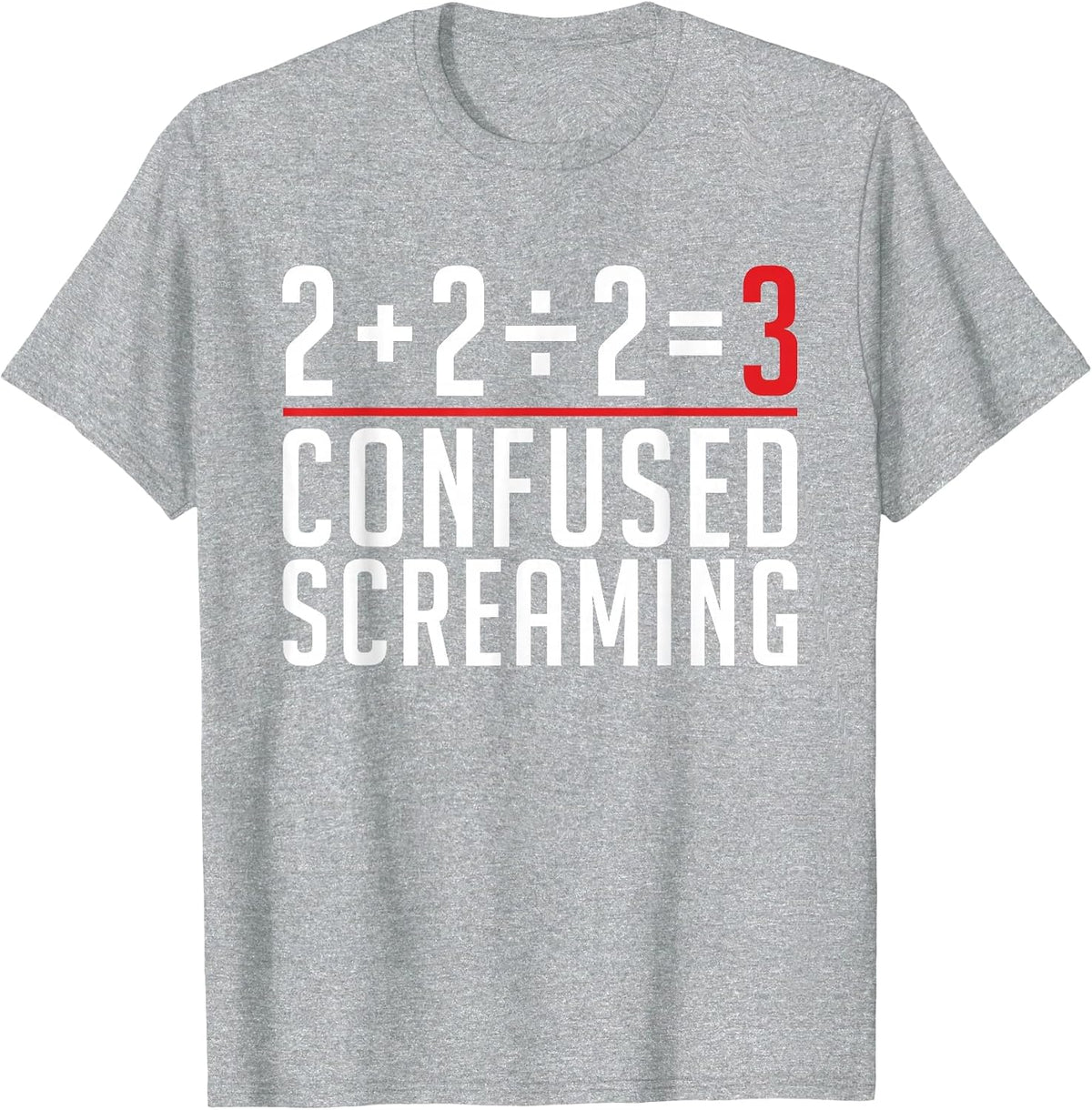 Confused Screaming School Funny Teaching Math T-Shirt - Heather Grey