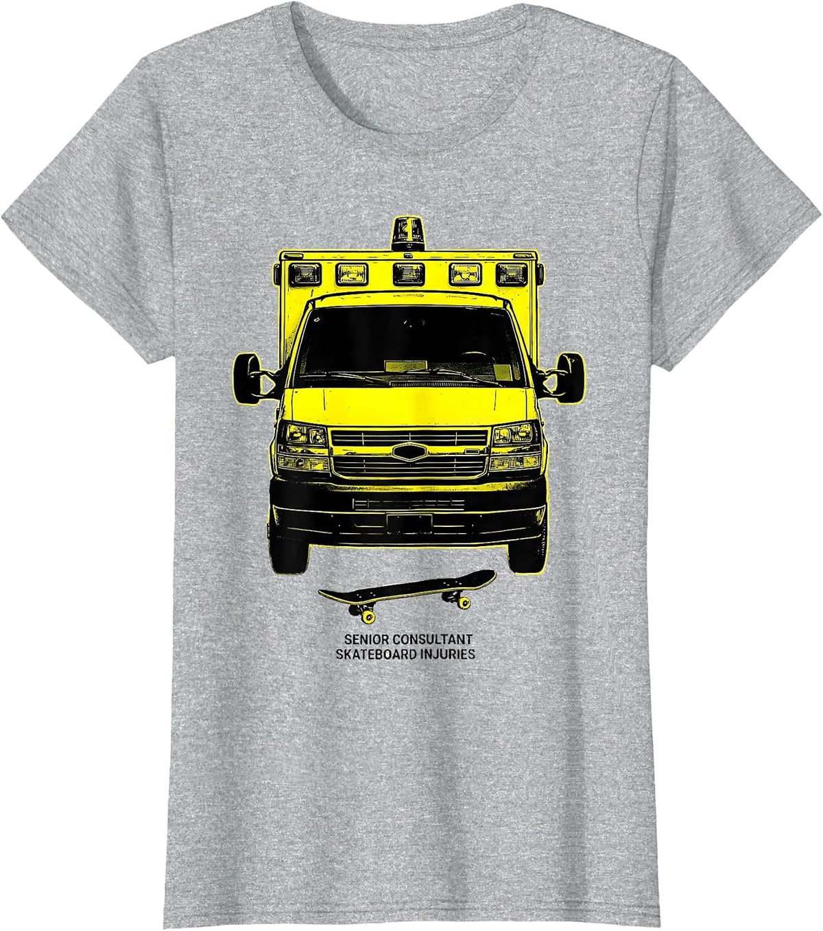 Women's Senior Consultant, Skateboard Injuries Funny EMT EMS T-Shirt - Heather Grey