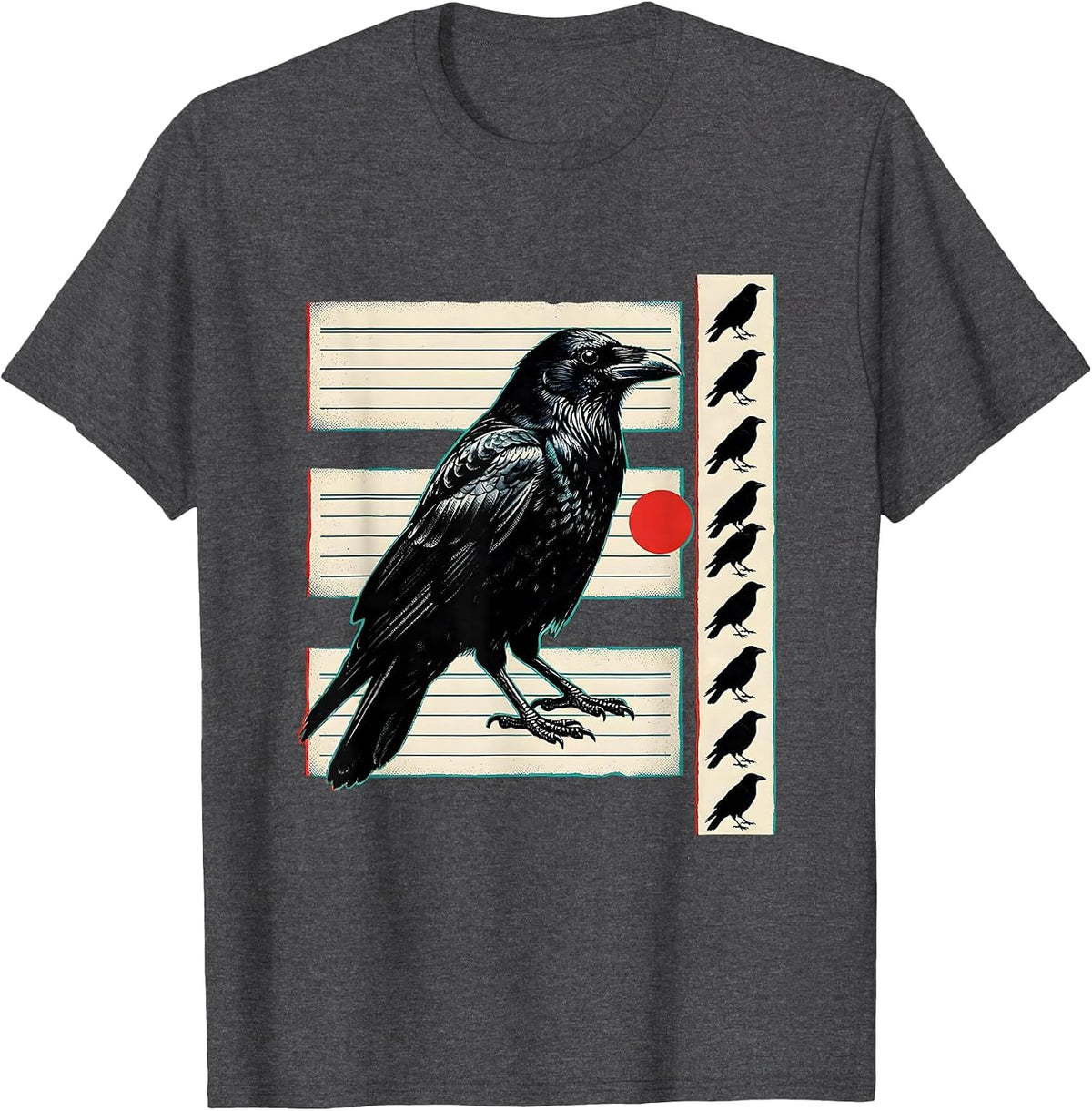 Men's Attempted Murder Crow Dark Humor Gothic Bird Lover T-Shirt - Dark Heather Grey