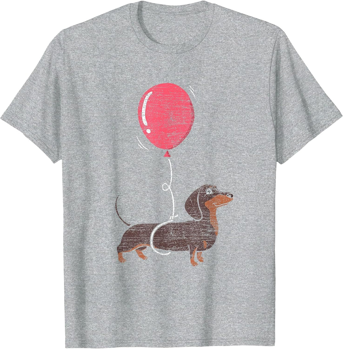 Balloon Dachshund T-Shirt - Heather Grey