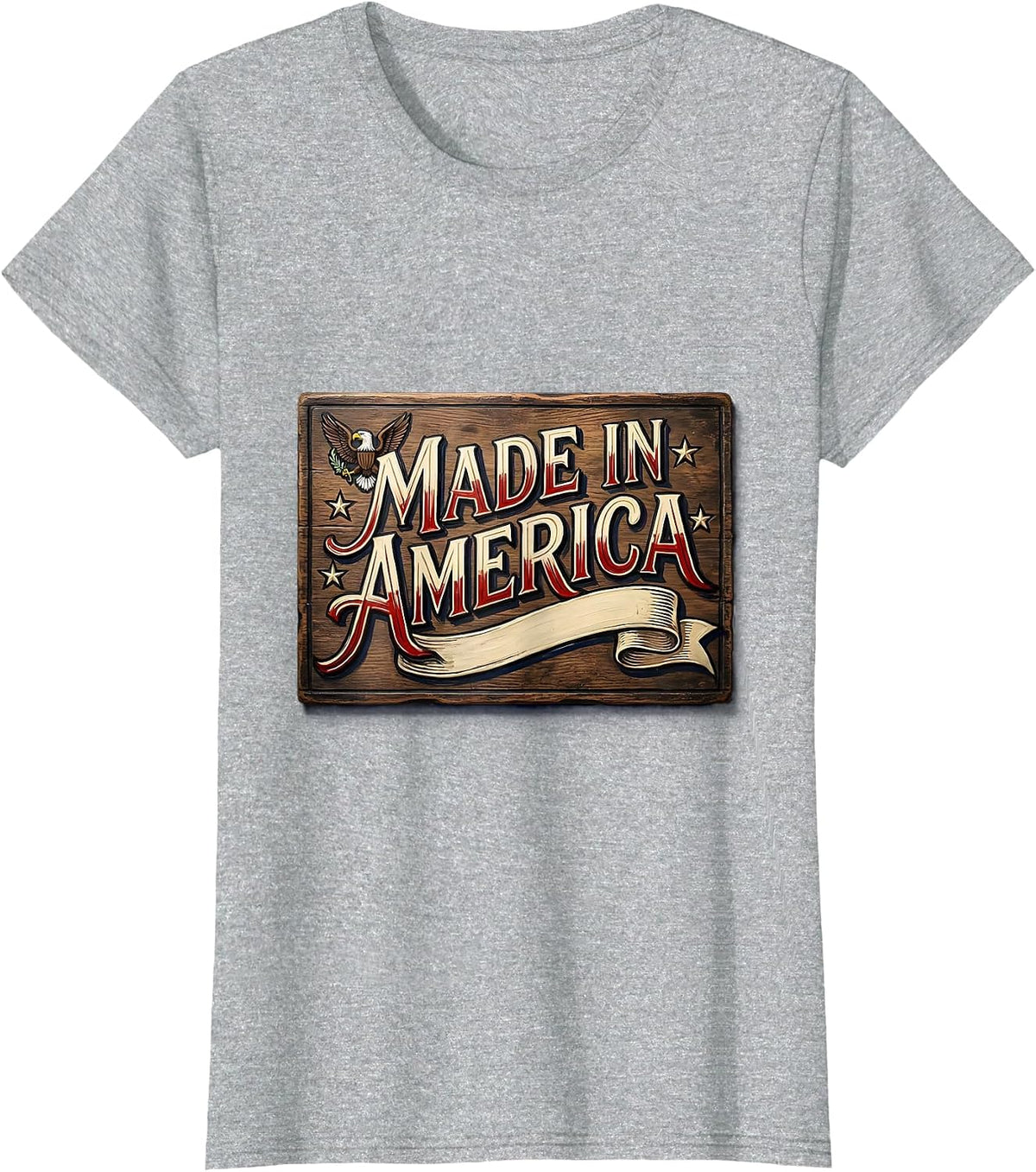 Made in America Patriotic Pride Design T-Shirt - Heather Grey