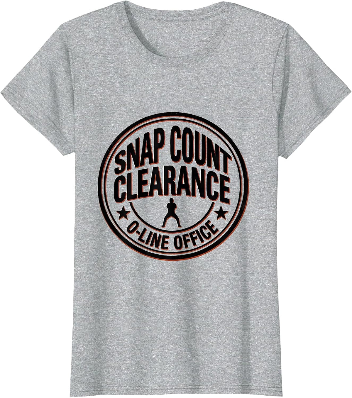 Women's Snap Count Clearance — O-Line Office Football Lineman Humor T-Shirt - Heather Grey