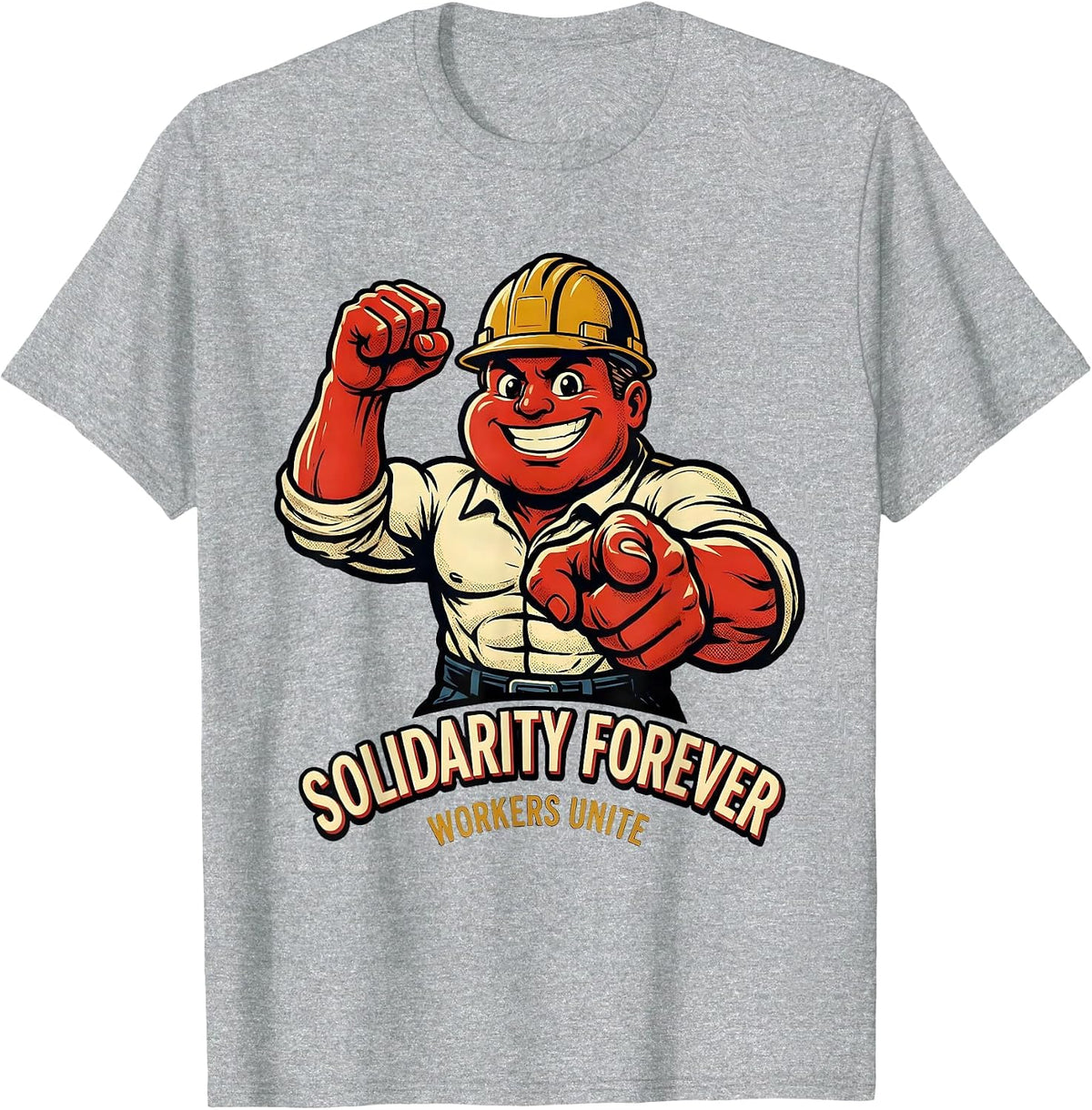 Men's Solidarity Forever Workers Unite Labor Day Design T-Shirt - Heather Grey