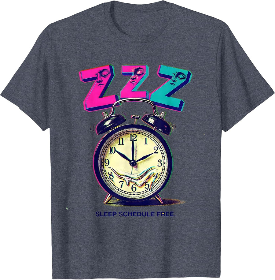 Sleep Schedule Free Funny Labor Day Design T-Shirt - Heather Blue