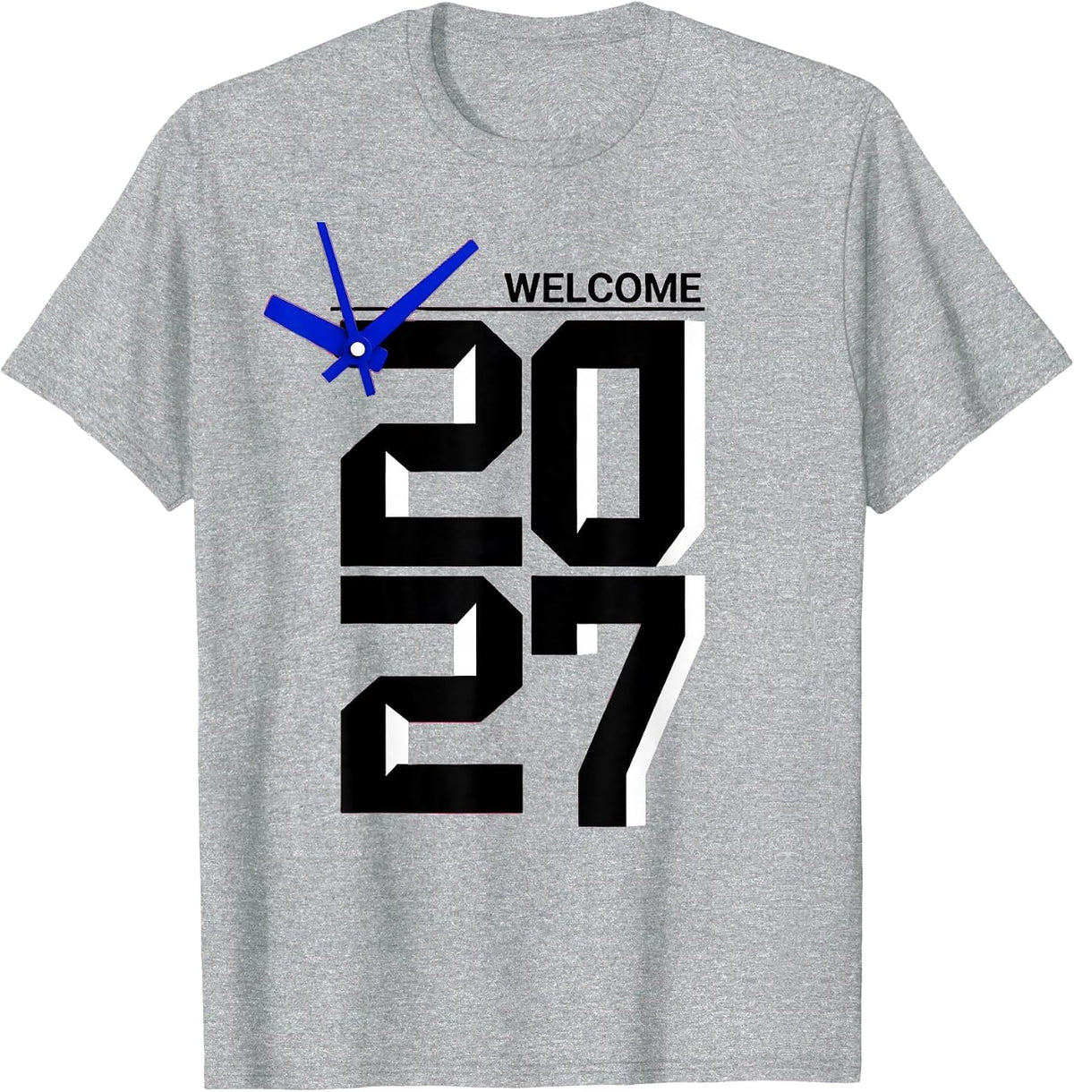 Men's Welcome, 2027 Swiss International Novelty Party Wear T-Shirt - Heather Grey
