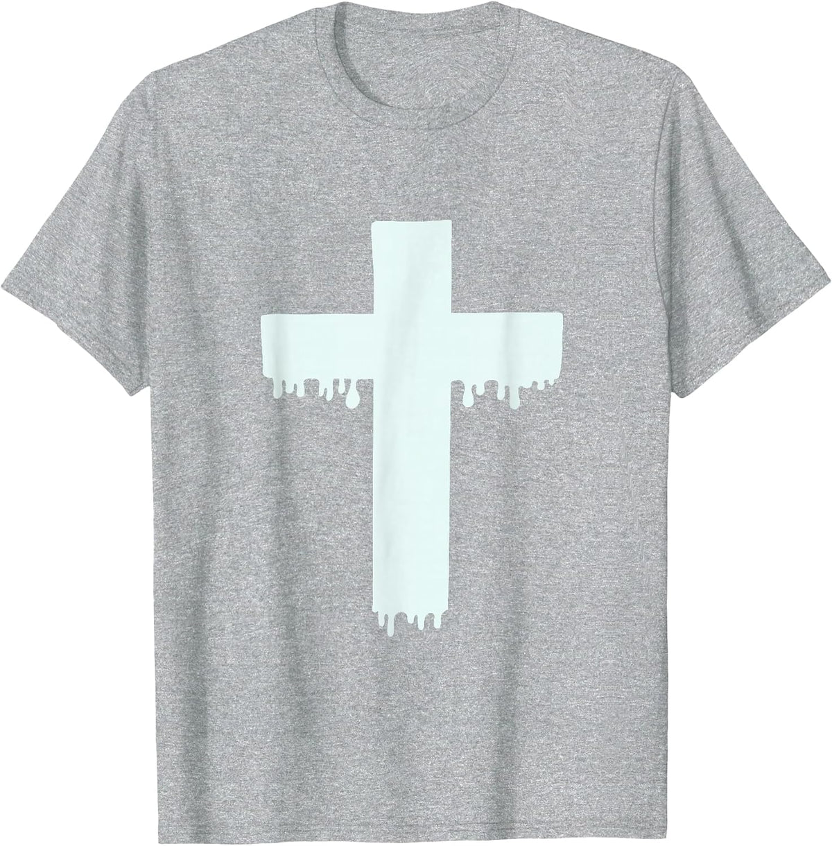 Kawaii Pastel Drippy Cross, Gurokaw Japanese Goth Aesthetic T-Shirt - Heather Grey