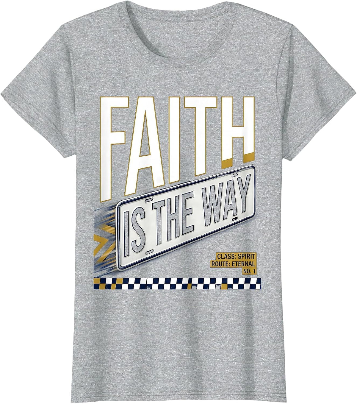 Women's Faith Is The Way Faith Over Fear Graphic Design T-Shirt - Heather Grey