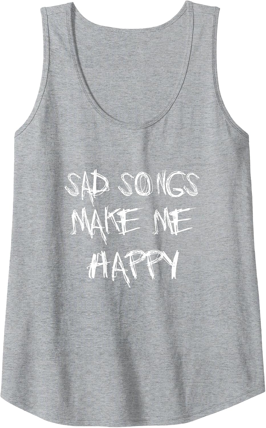 SAD Songs Make ME Happy Emo Goth Heavy Metal Kawaii Gift Tank Top - Heather Grey