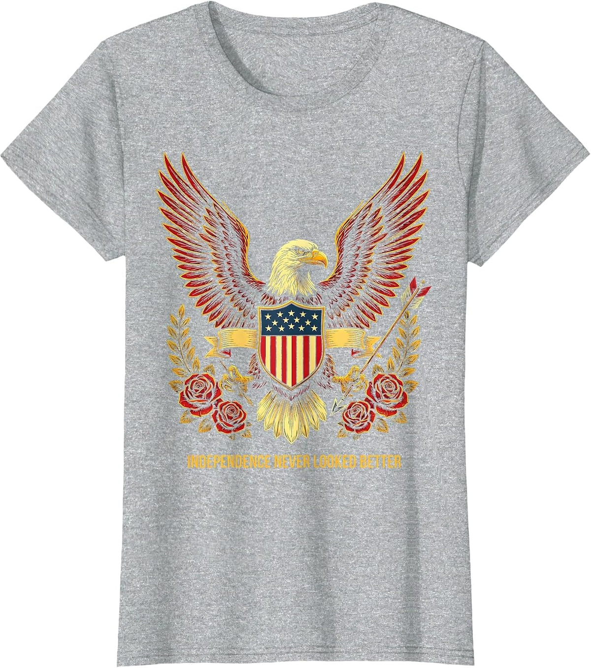 Independence Never Looked Better July 4th Design T-Shirt - Heather Grey
