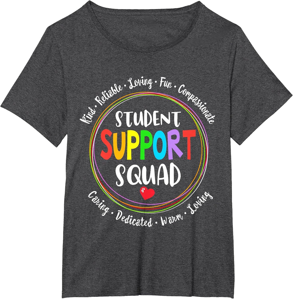 Student Support Squad School Counselor Student Services T-Shirt - Dark Heather Grey