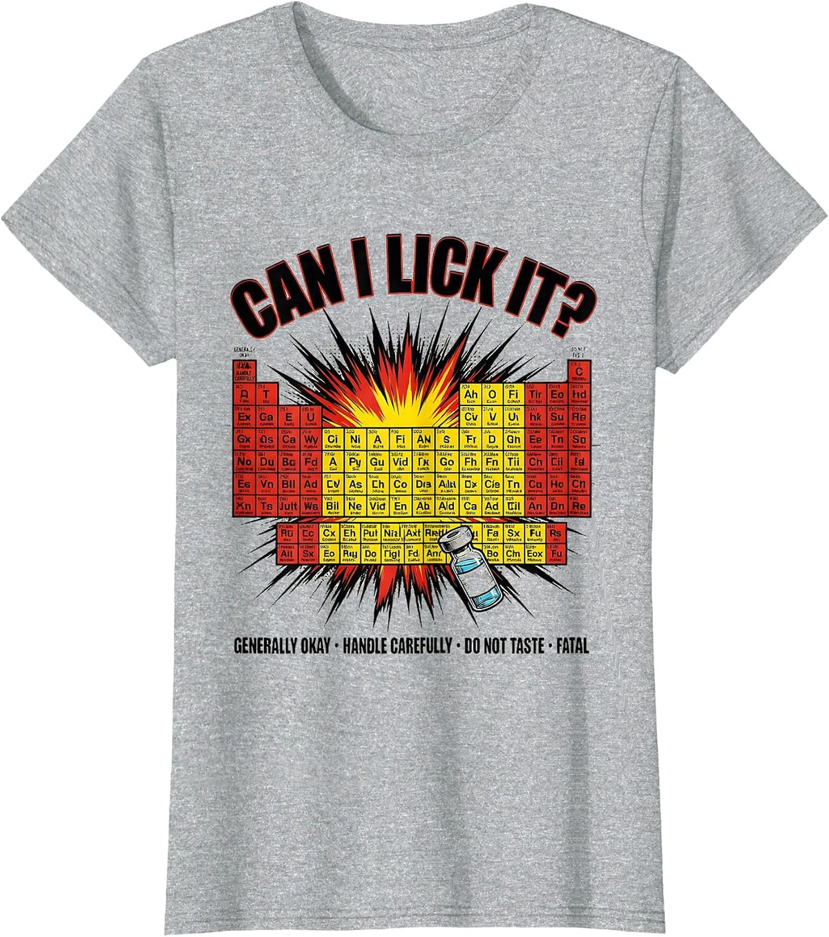 Women's Can I Lick It Funny Periodic Table Science Teacher T-Shirt - Heather Grey