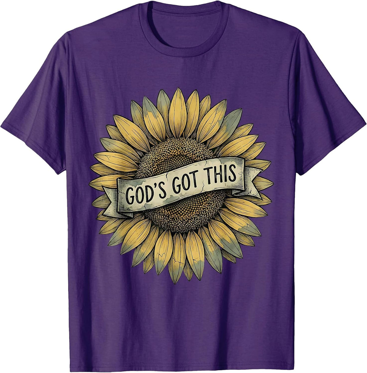 Faith Over Fear God's Got This Inspirational Design T-Shirt - Purple