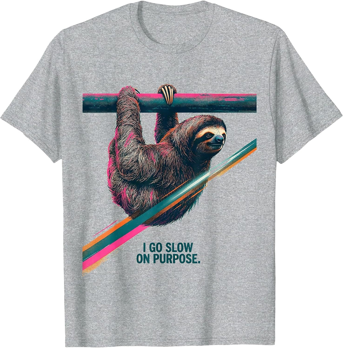 Men's I Go Slow On Purpose Funny Sloth Lover Humor Gift T-Shirt - Heather Grey