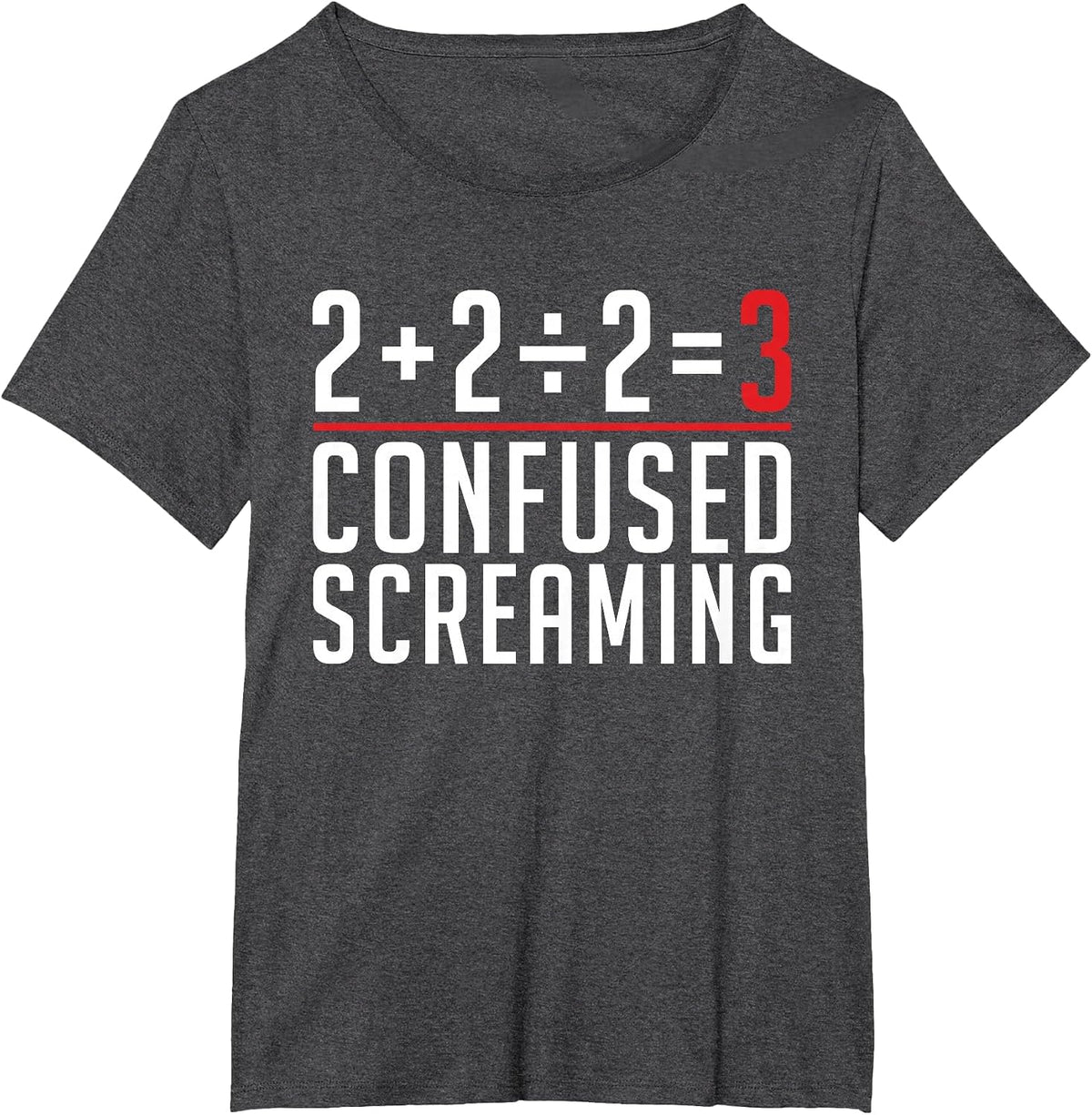 Confused Screaming School Funny Teaching Math T-Shirt - Dark Heather Grey
