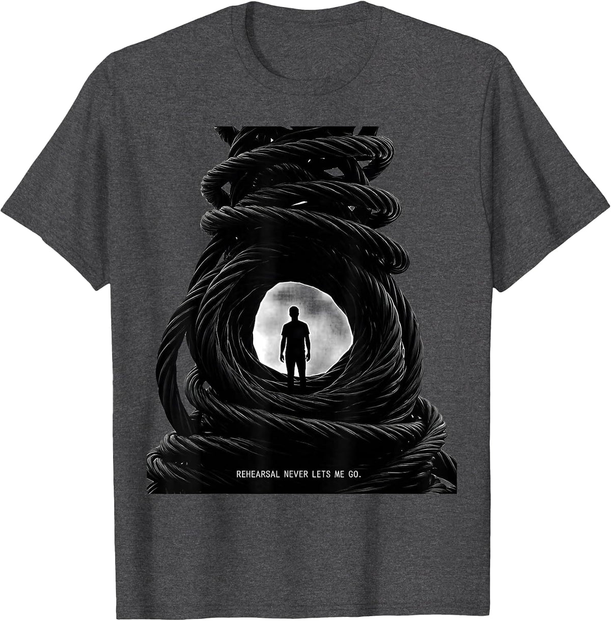 Rehearsal Never Lets Me Go Funny Theatre Kid Musical Humor T-Shirt - Dark Heather Grey