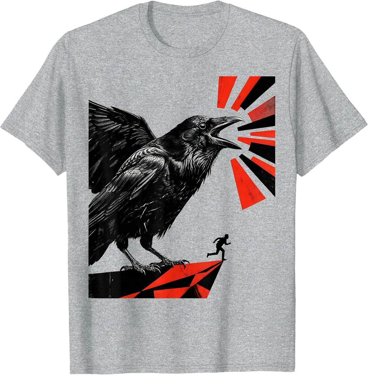 Men's F-Caw-F Crow Dark Humor Gothic Bird Lover Gift T-Shirt - Heather Grey