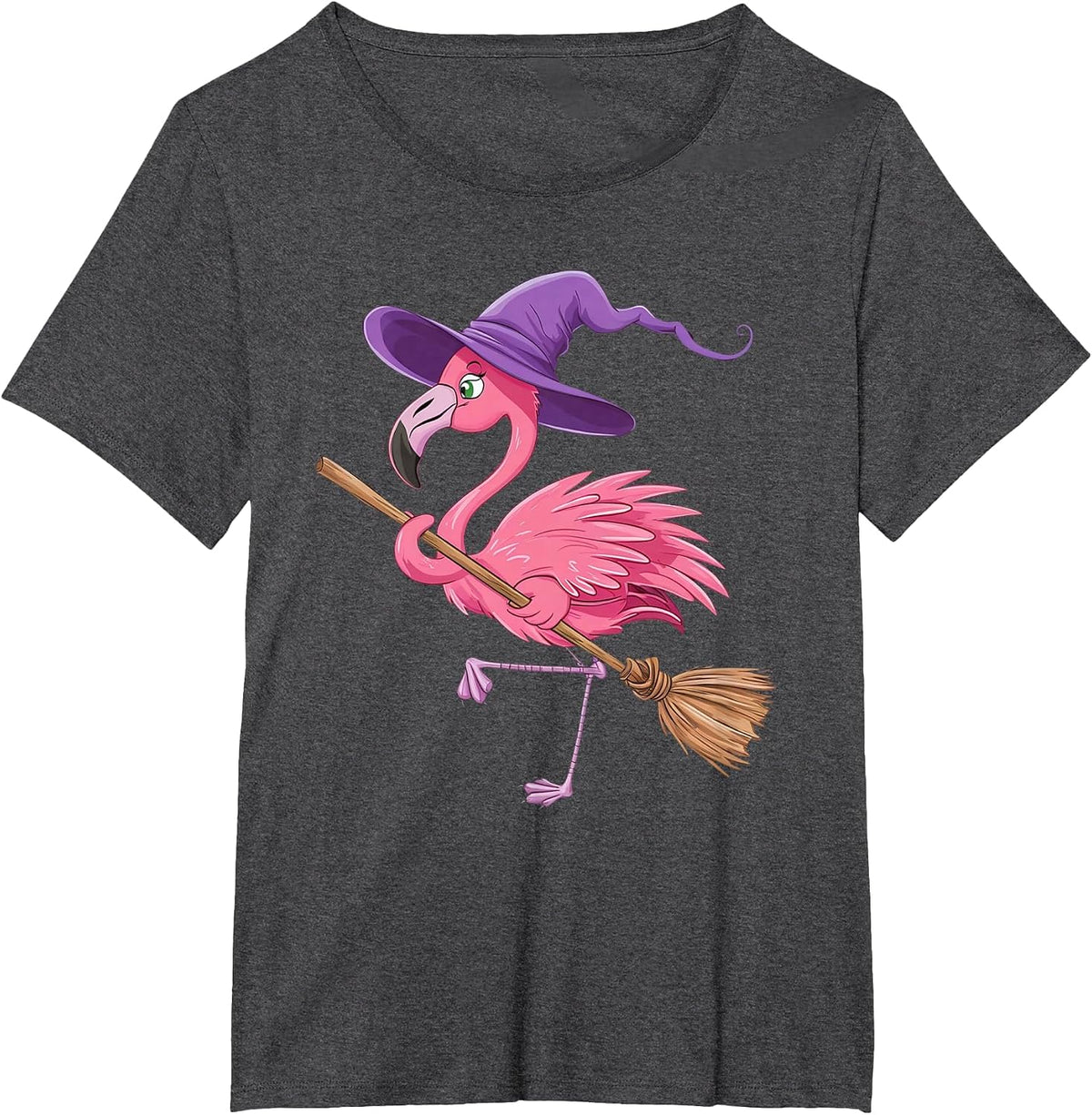 Halloween Flamingo Witch Hats Scary Costumes Men Women Kids T-Shirt - Dark Heather Grey