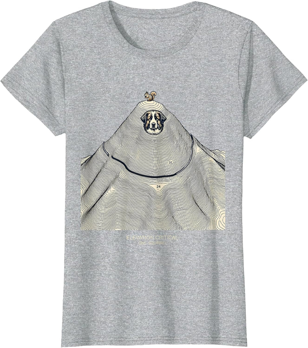 Women's Elevation Critical: One Squirrel Great Pyrenees Dog Owner T-Shirt - Heather Grey