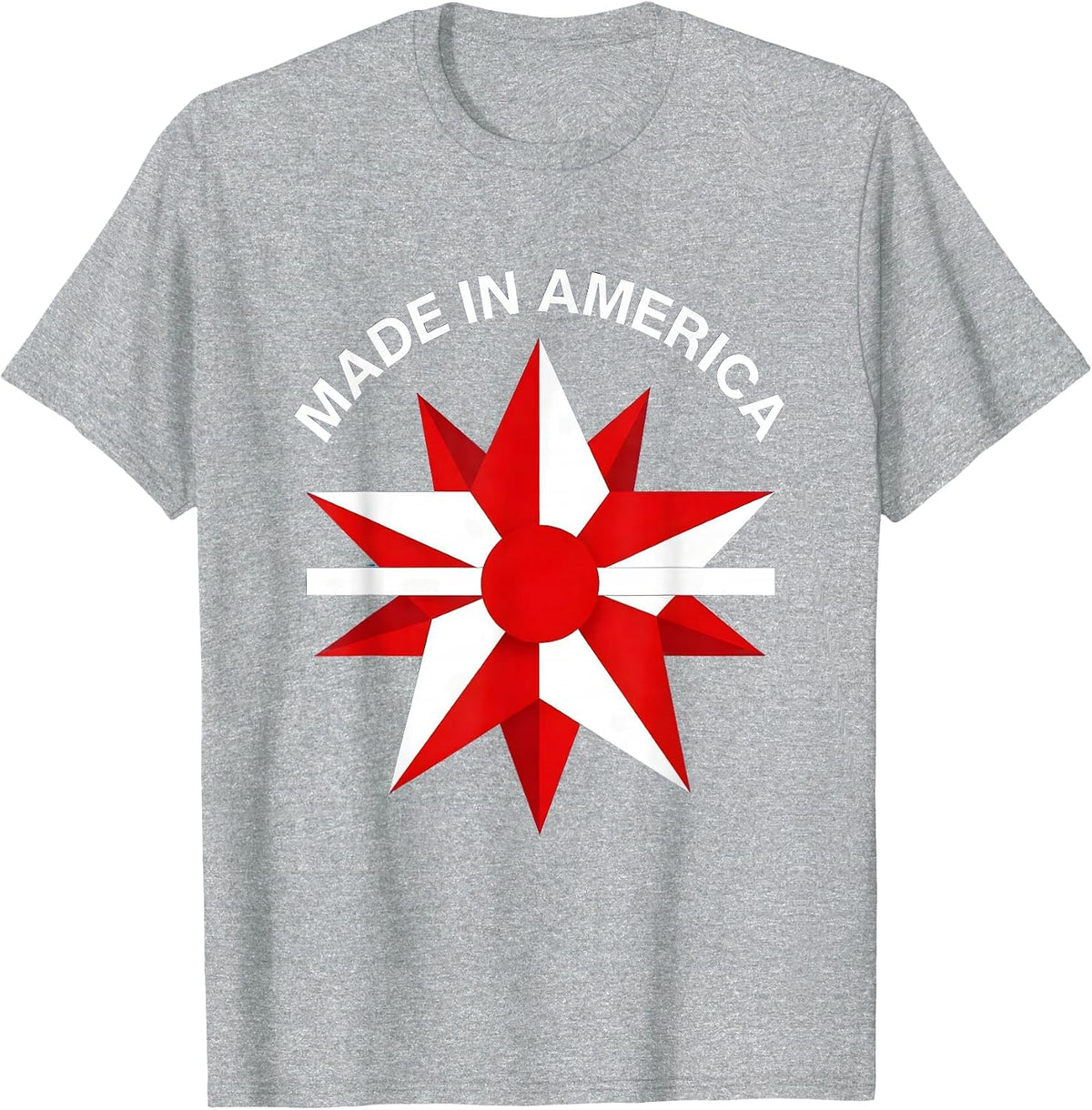 Men's Made in America Patriotic Pride Design T-Shirt - Heather Grey