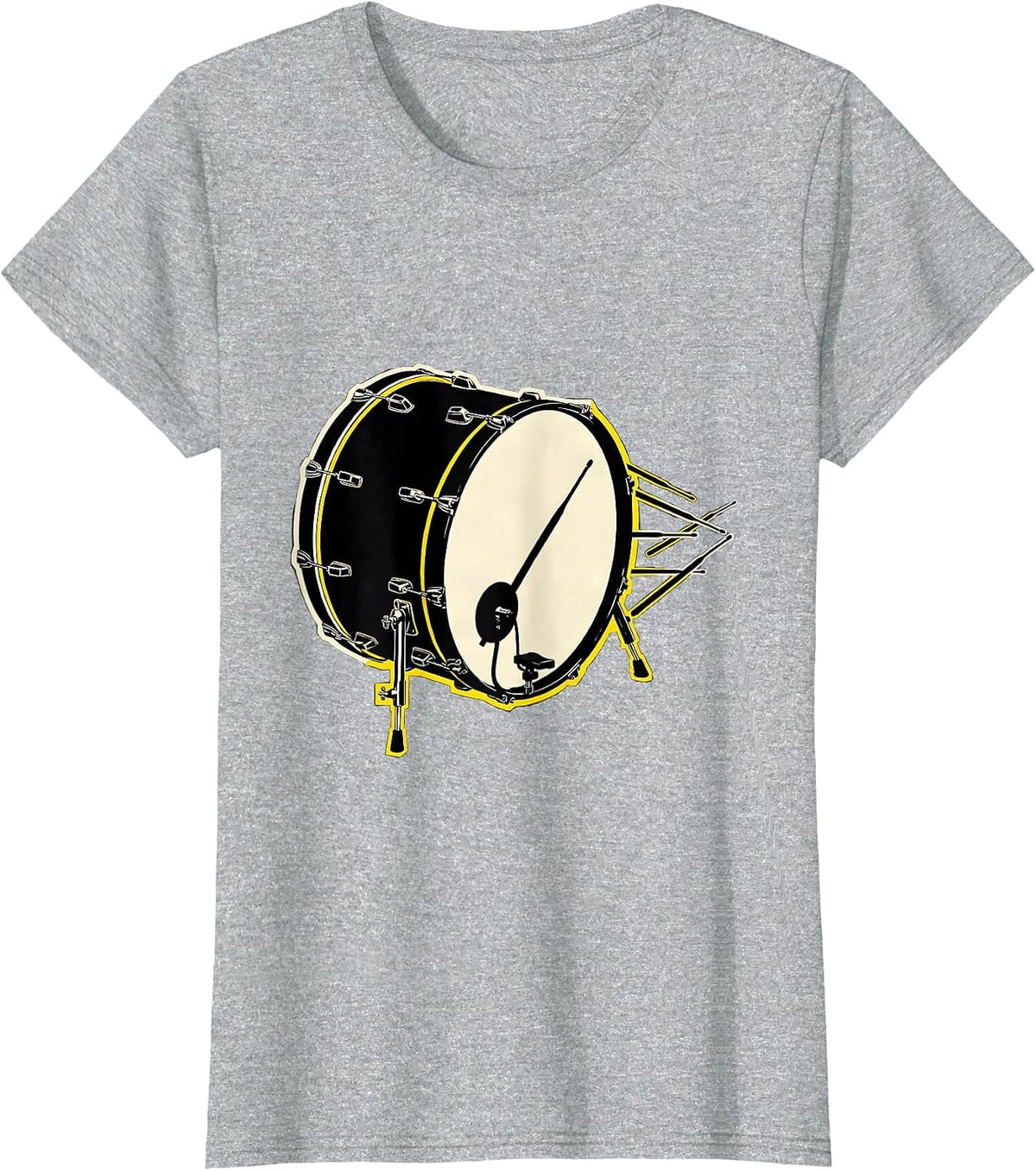 Stencil Bass Drum Drummer Humor Vintage Gift T-Shirt - Heather Grey