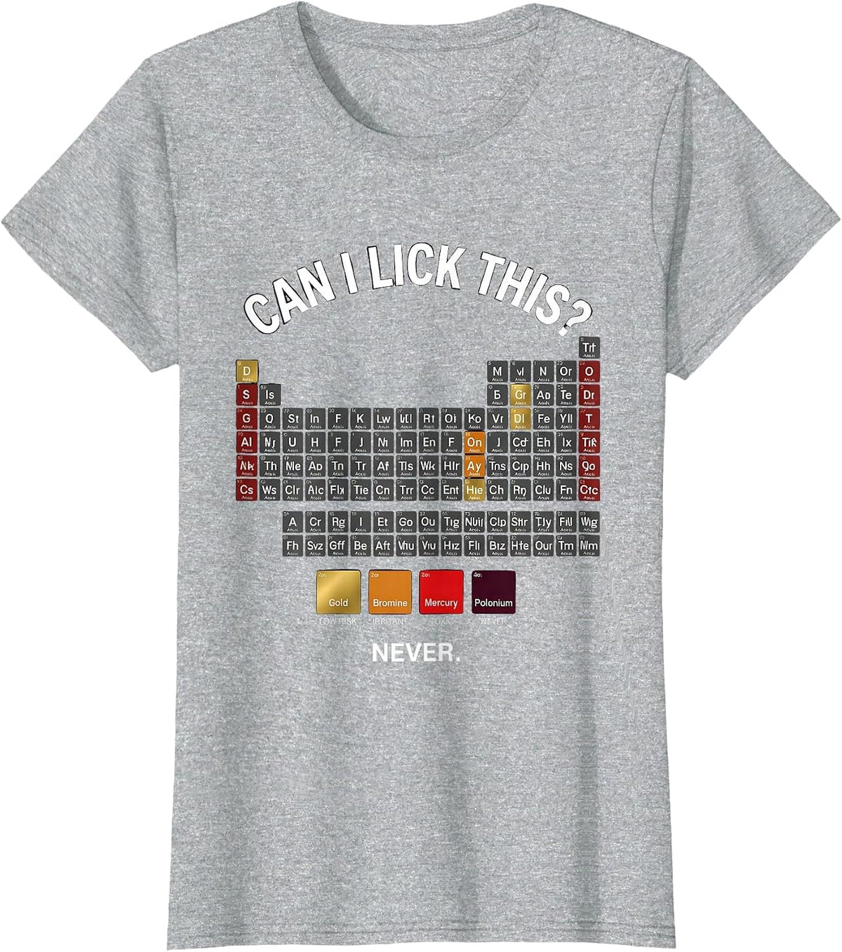 Can I Lick This Funny Periodic Table Science Teacher T-Shirt - Heather Grey
