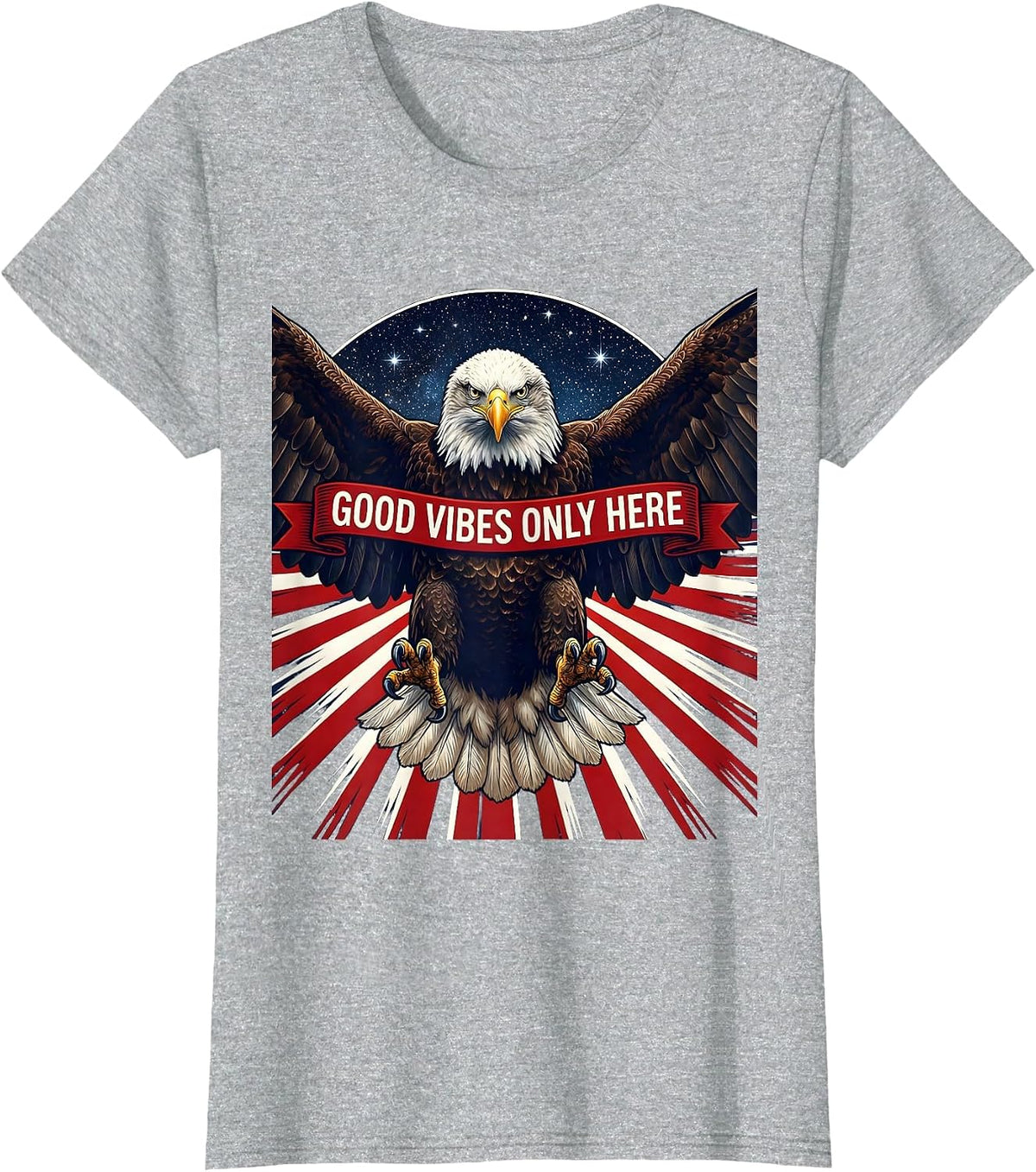 Good Vibes Only Positive Energy Graphic Design T-Shirt - Heather Grey