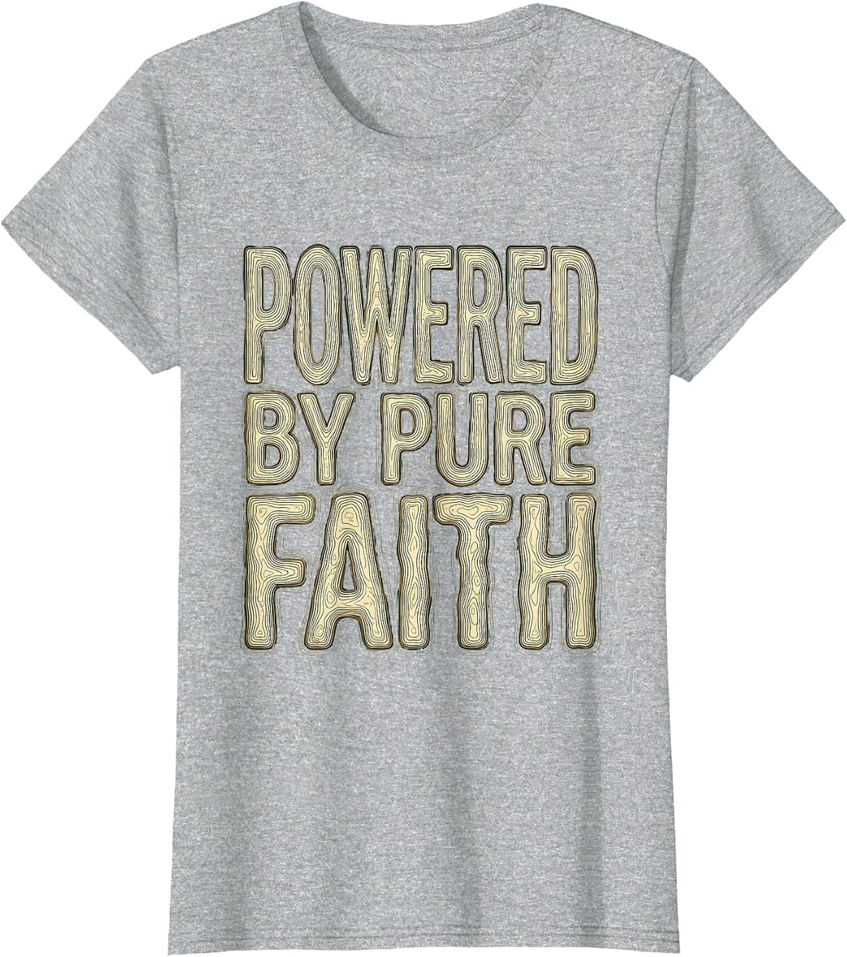 Powered by Pure Faith Faith Over Fear Design T-Shirt - Heather Grey