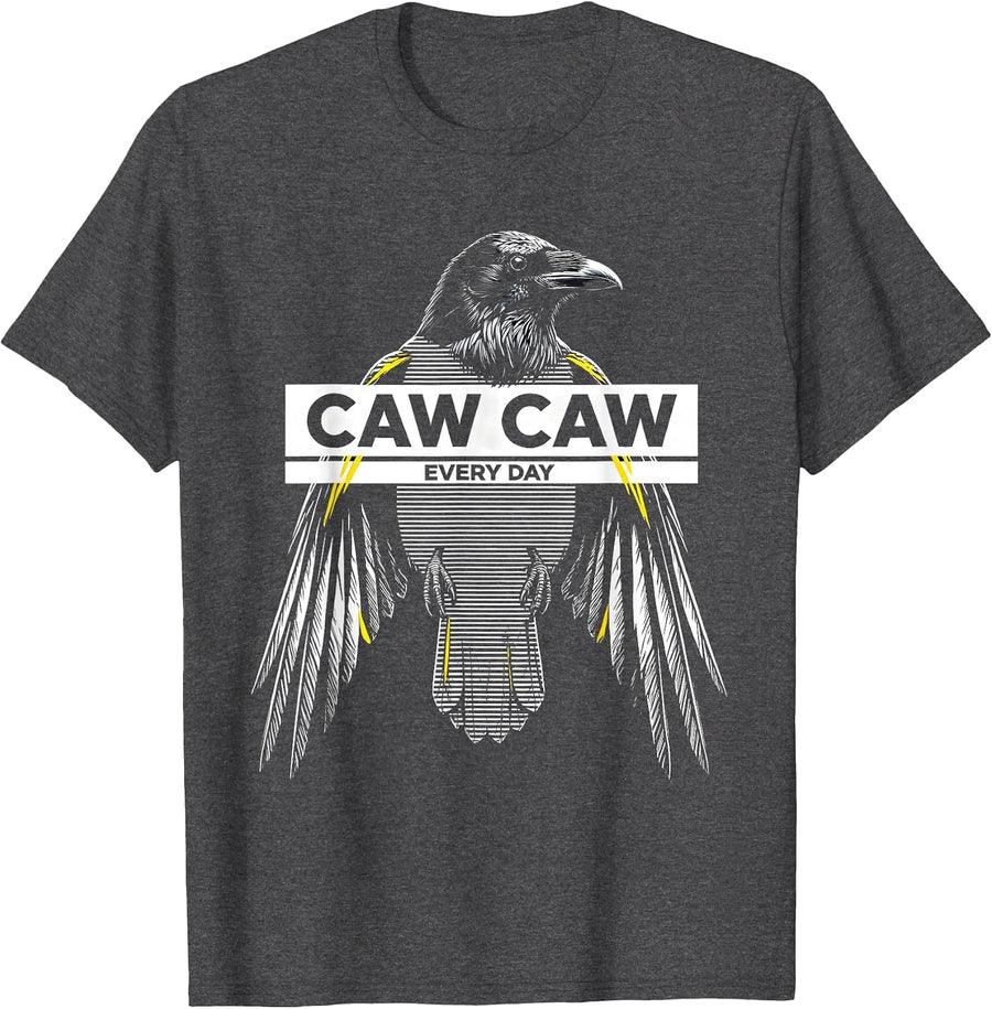 Men's Caw Caw Every Day Crow Bird Lover Design T-Shirt - Dark Heather Grey