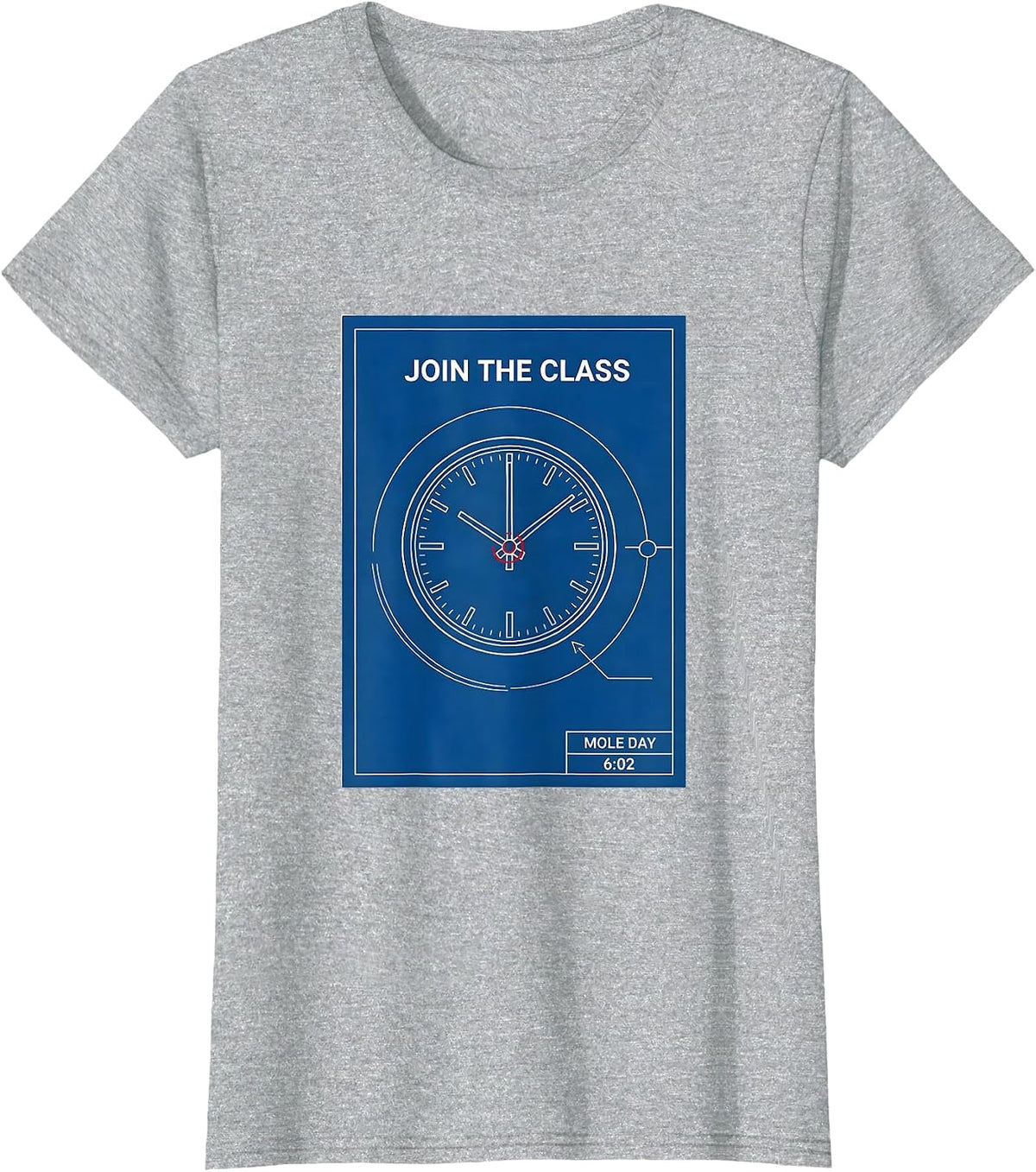 Join The Class, Mole Day 6:02 Nerdy Science Teacher T-Shirt - Heather Grey
