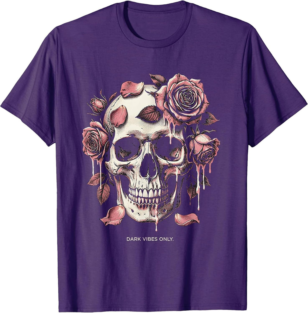 Dark Vibes Only Goth Aesthetic Design T-Shirt - Purple