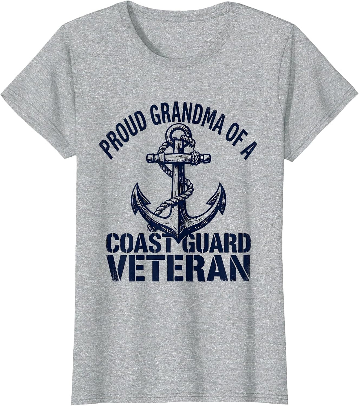 Proud Grandma of a Coast Guard Veteran Military Family T-Shirt - Heather Grey