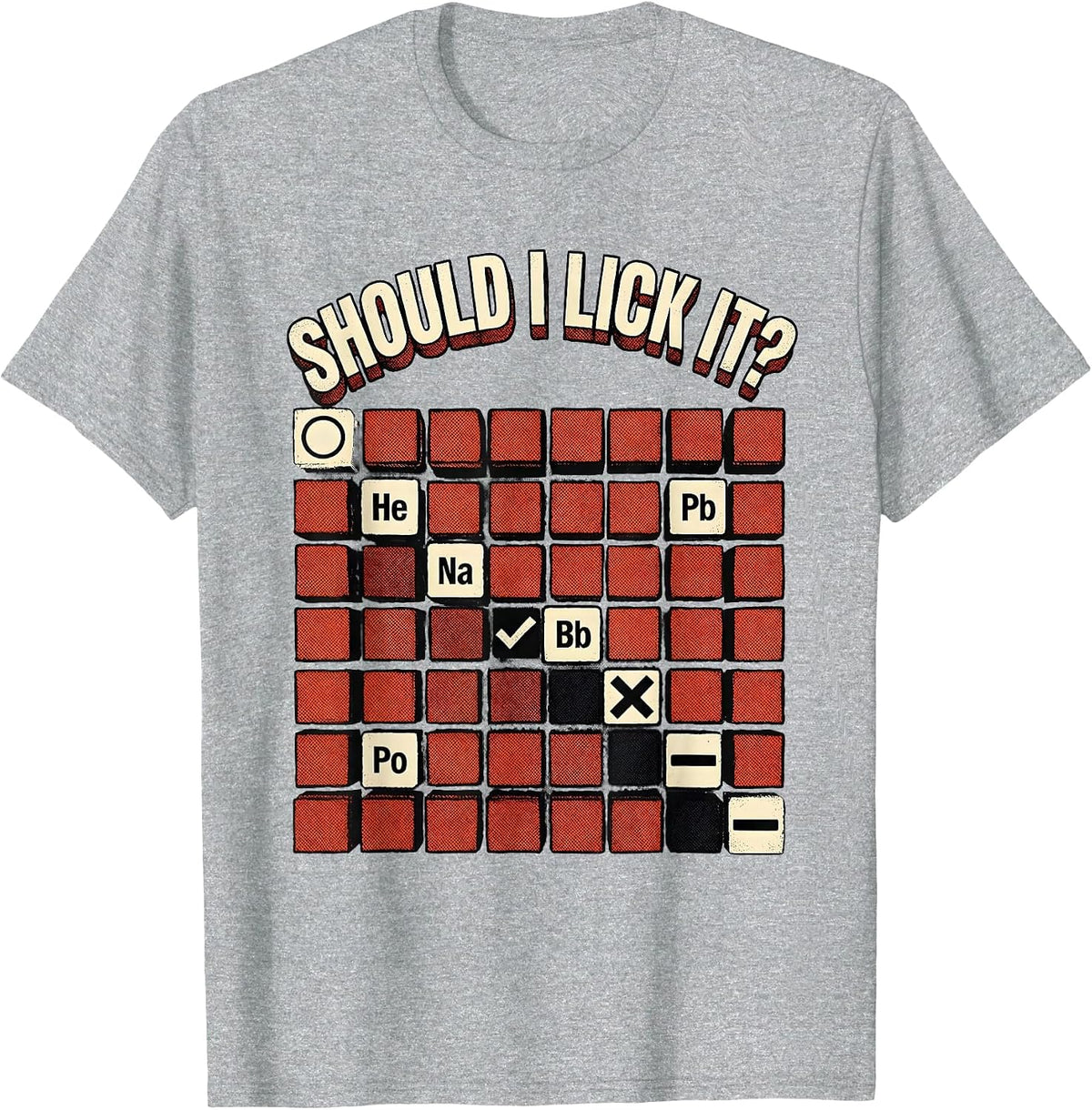 Men's Should I Lick It Funny Periodic Table Science Teacher Humor T-Shirt - Heather Grey