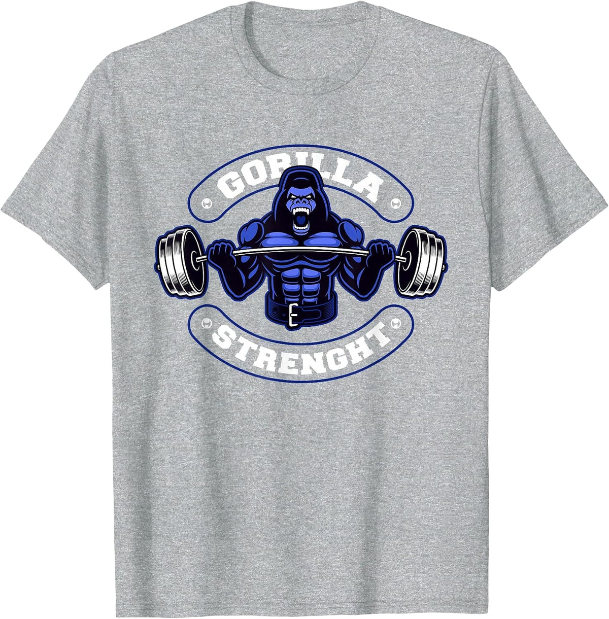 Gorilla Strength Workout Silver Back Monkey T-Shirt - Heather Grey