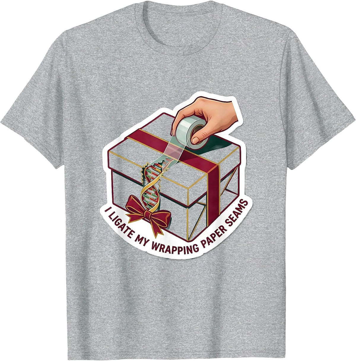 Men's I Ligate My Wrapping Paper Seams Funny Science Teacher Gift T-Shirt - Heather Grey