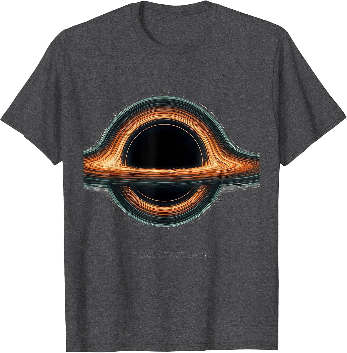Men's Tidal Stretching Black Hole Astrophysics Science Graphic T-Shirt - Dark Heather Grey