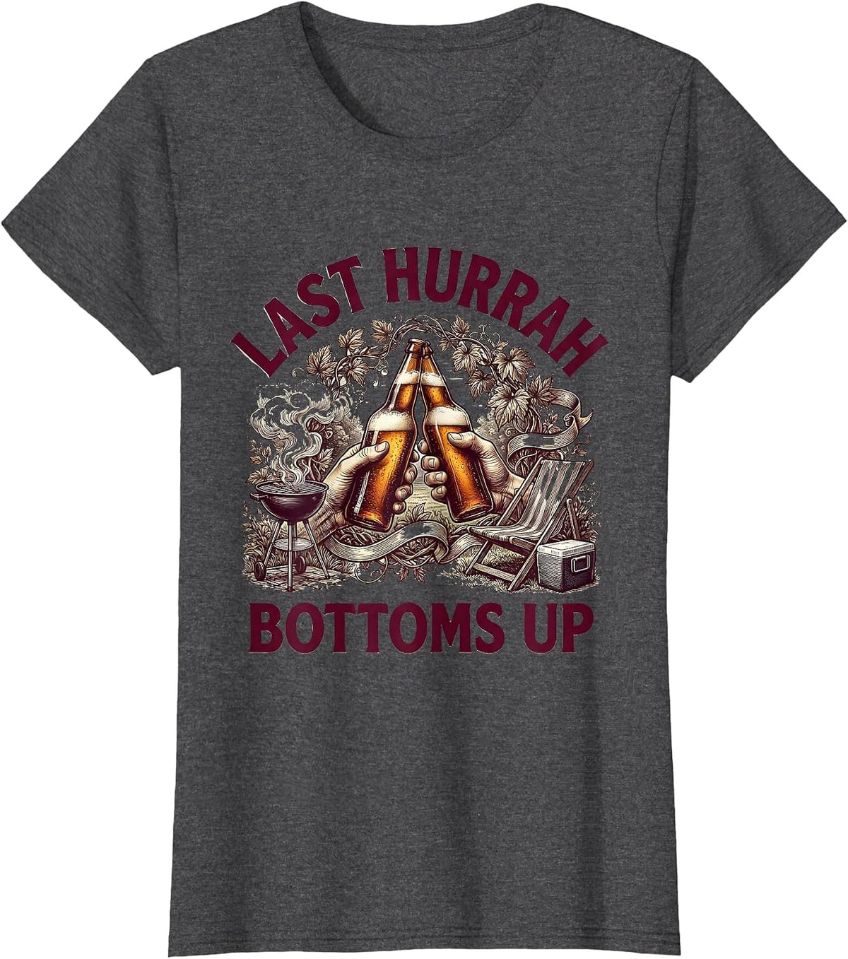 Women's Last Hurrah Labor Day Beer Toast Graphic T-Shirt - Dark Heather Grey