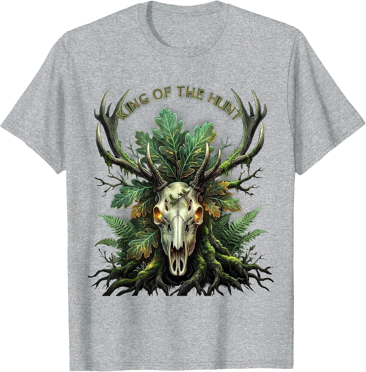 Men's King of the Hunt Camo Hunting Design T-Shirt - Heather Grey