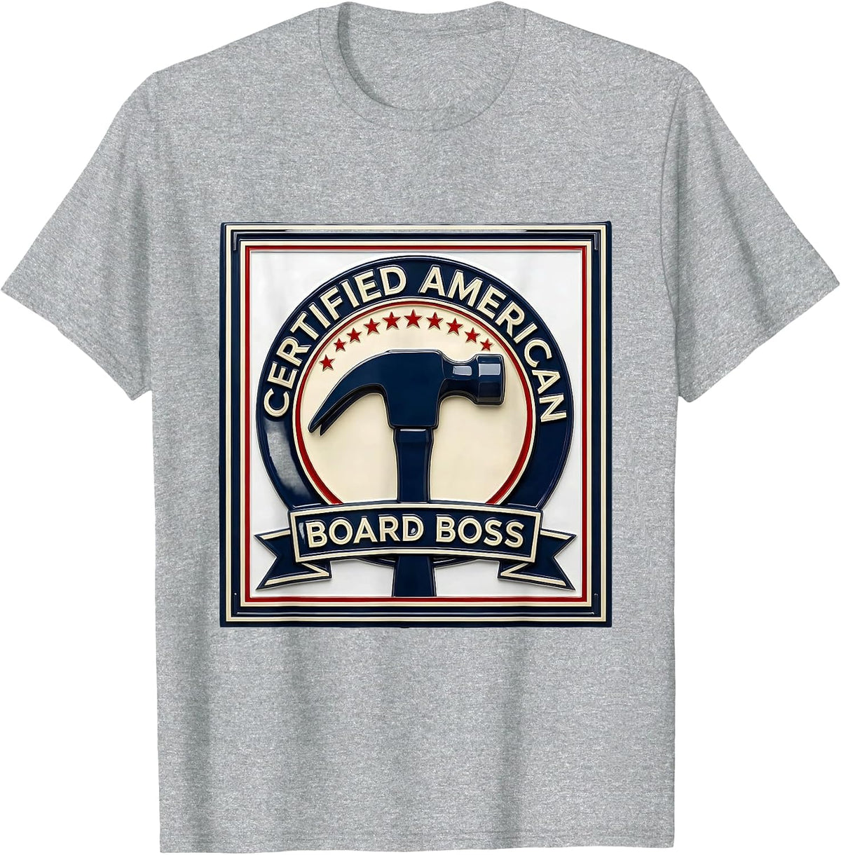 Men's Certified American Board Boss Patriotic Occupation Pride T-Shirt - Heather Grey