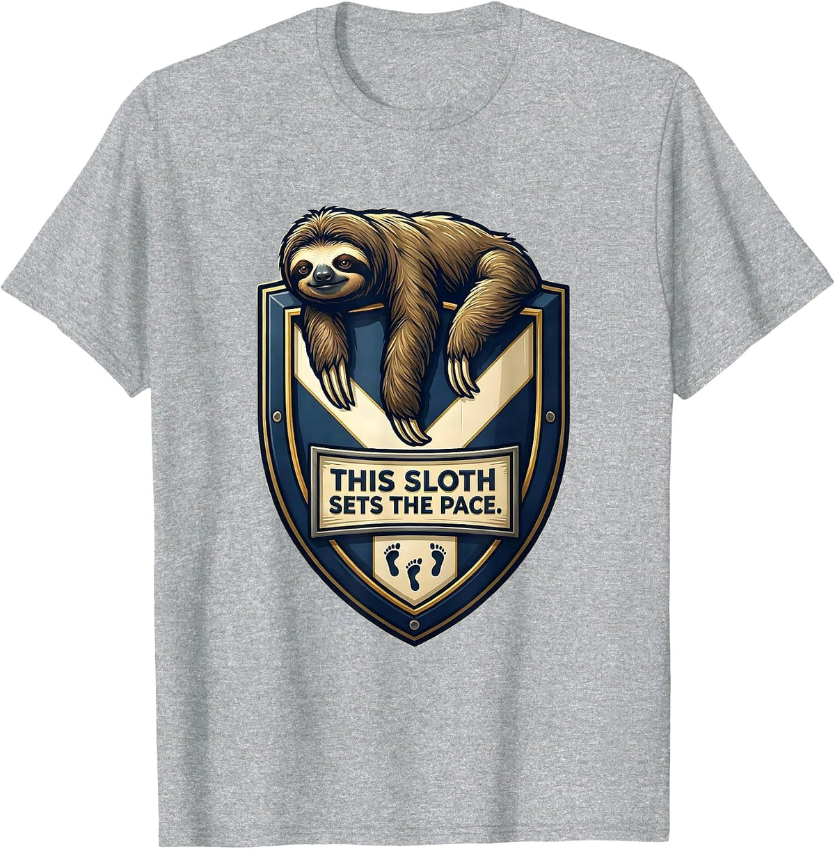 This Sloth Sets The Pace Funny Sloth Lover Humor Gift T-Shirt, Men, Heather Grey, 3X-Large - As Pictured