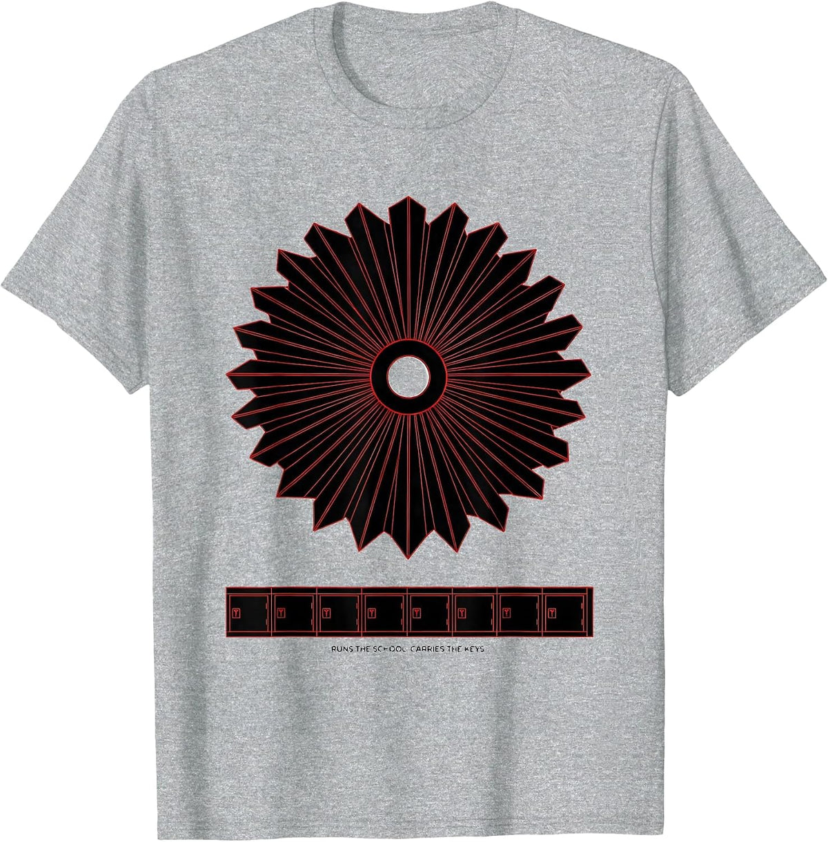 Men's Runs The School Carries The Keys Funny Custodian T-Shirt - Heather Grey
