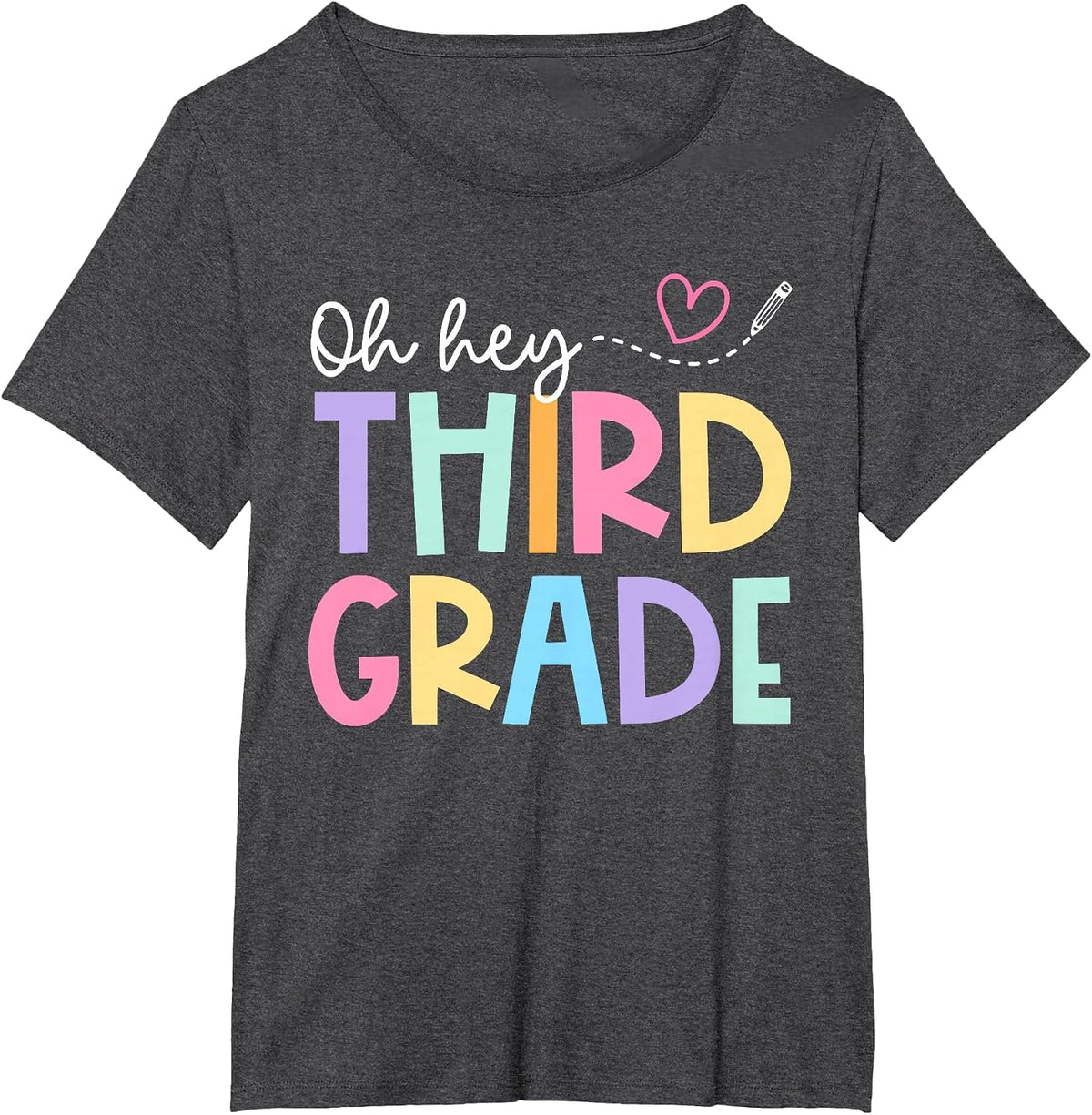 Back to School Oh Hey Third Grade Teachers Women Student T-Shirt - Dark Heather Grey