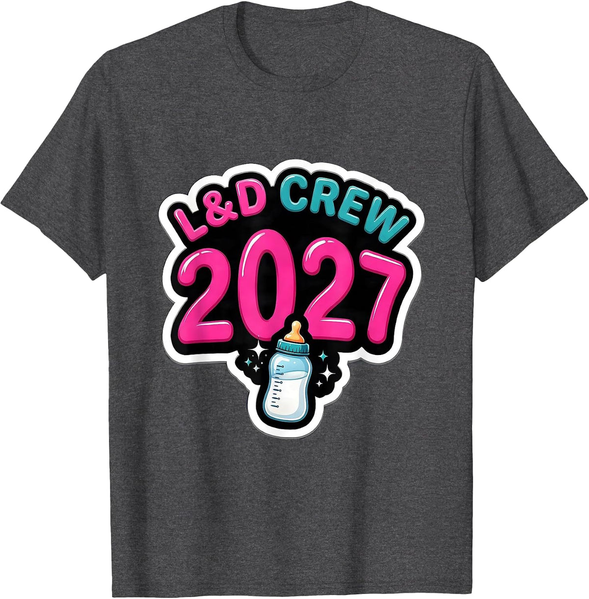Men's L&D Crew 2027 Funny Nurse Crew New Years Eve Party T-Shirt - Dark Heather Grey