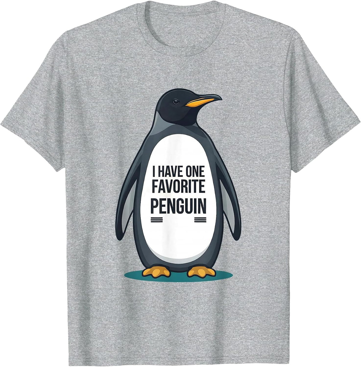 Men's I Have One Favorite Penguin Funny Penguin Lover Animal Humor T-Shirt - Heather Grey