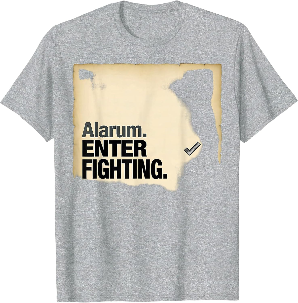 Men's Alarum Enter Fighting Funny Shakespeare Quote Literary Humor T-Shirt - Heather Grey